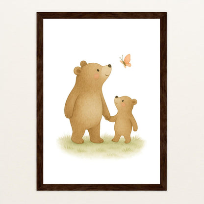 Balu der Bär - Motiv: "Schmetterling" Poster mit Holzrahmen von tinylearner