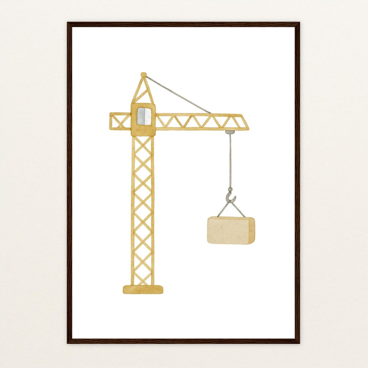 Kran Poster mit Holzrahmen von tinylearner