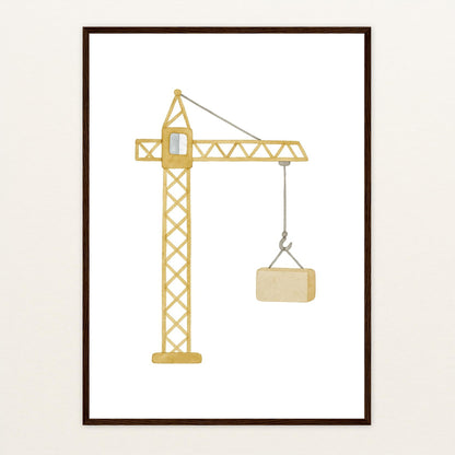 Kran Poster mit Holzrahmen von tinylearner