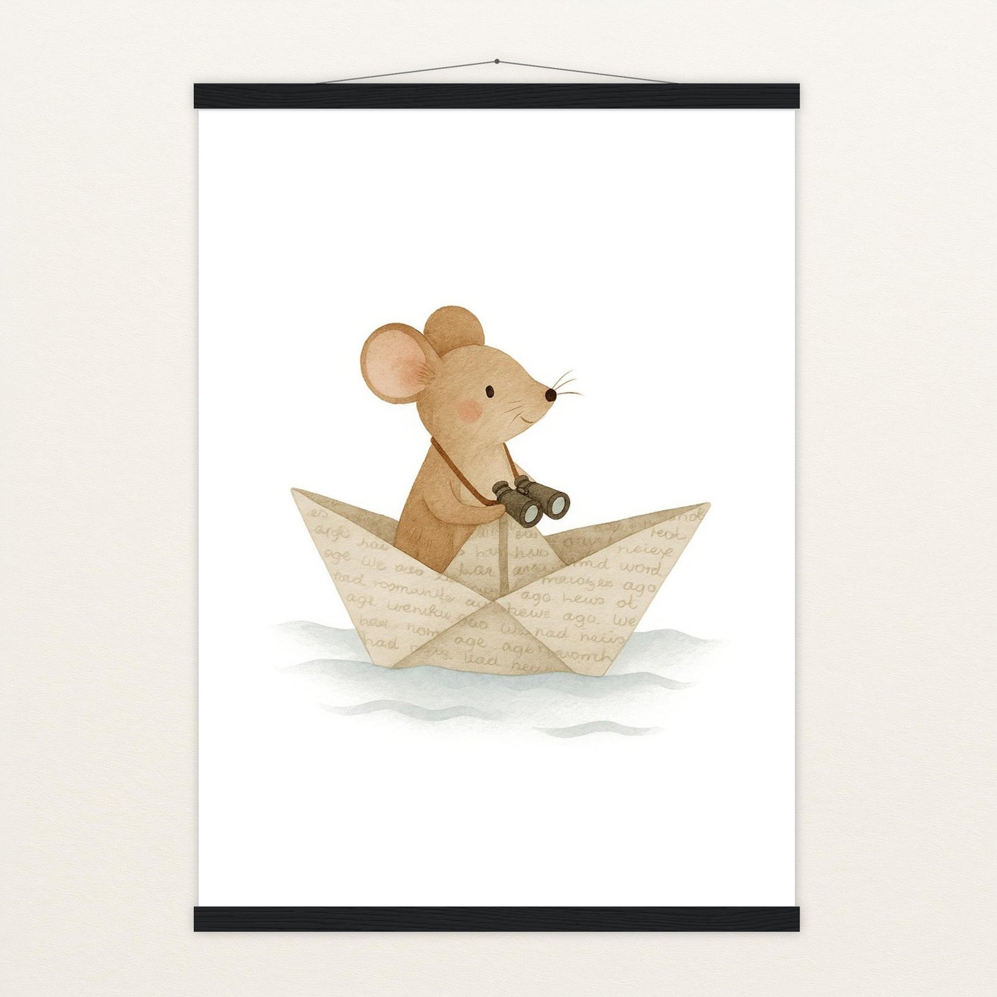 Mimi die Maus - Motiv: "Papierschiff" Poster mit Leisten von tinylearner