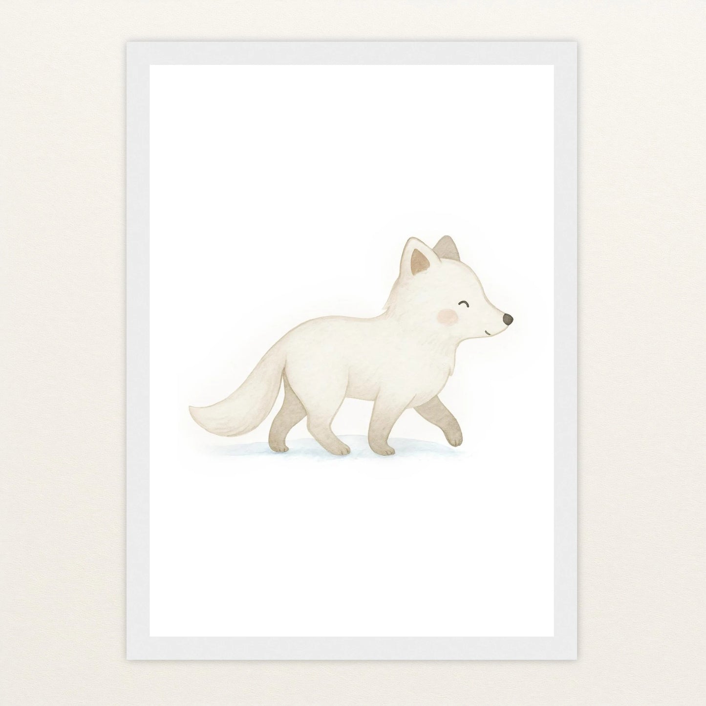 Pino der Polarfuchs Poster mit Holzrahmen von tinylearner