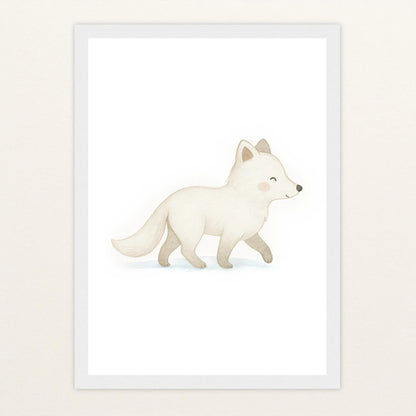 Pino der Polarfuchs Poster mit Holzrahmen von tinylearner