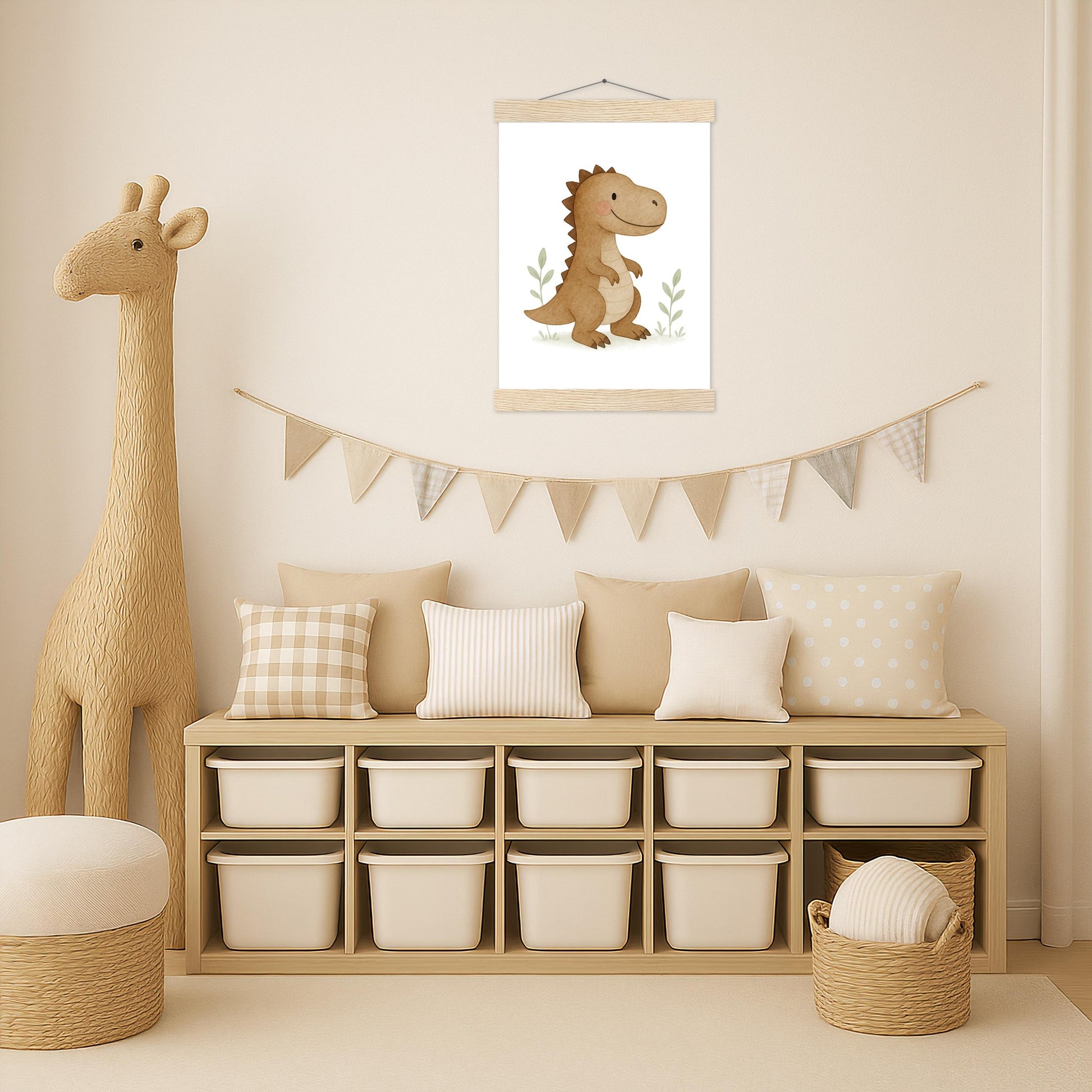 Dinosaurier T-Rex Poster mit Leisten von tinylearner