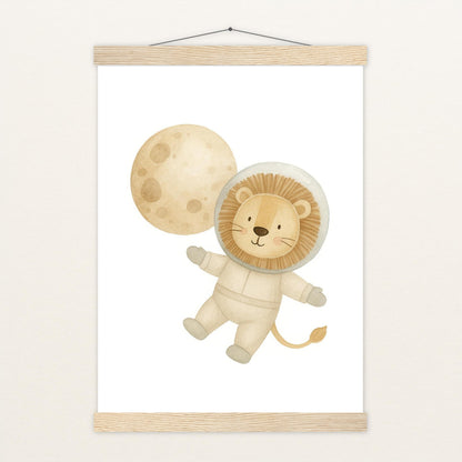 Leo der Löwe - Motiv: "Astronaut" Poster mit Leisten von tinylearner