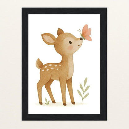 Ria das Reh - Motiv: "Schmetterling" Poster mit Holzrahmen von tinylearner