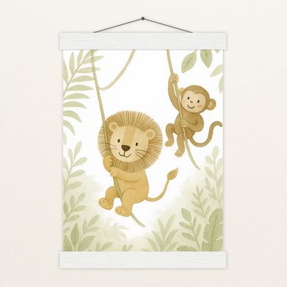 Tierfreunde - Motiv: "Lianen" Poster mit Leisten von tinylearner