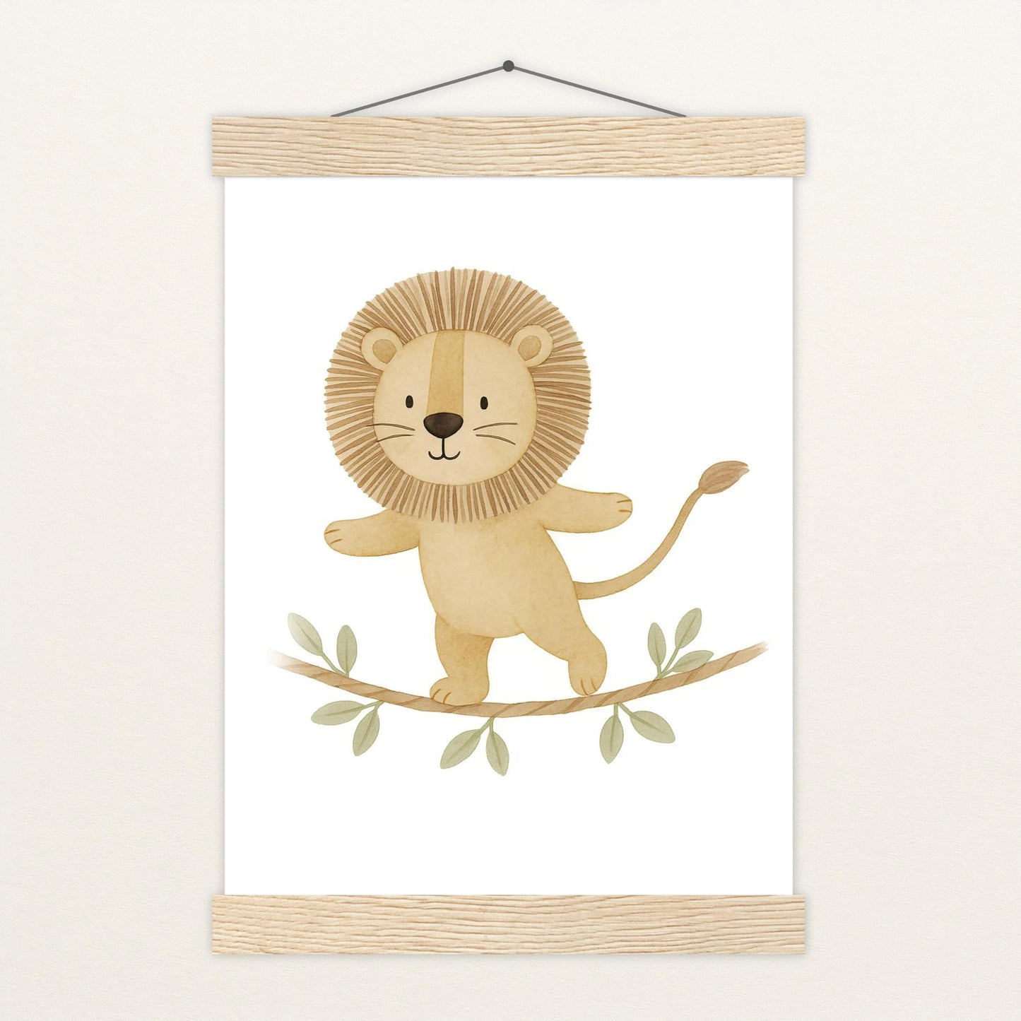 Leo der Löwe - Motiv: "Seiltanz" Poster mit Leisten von tinylearner