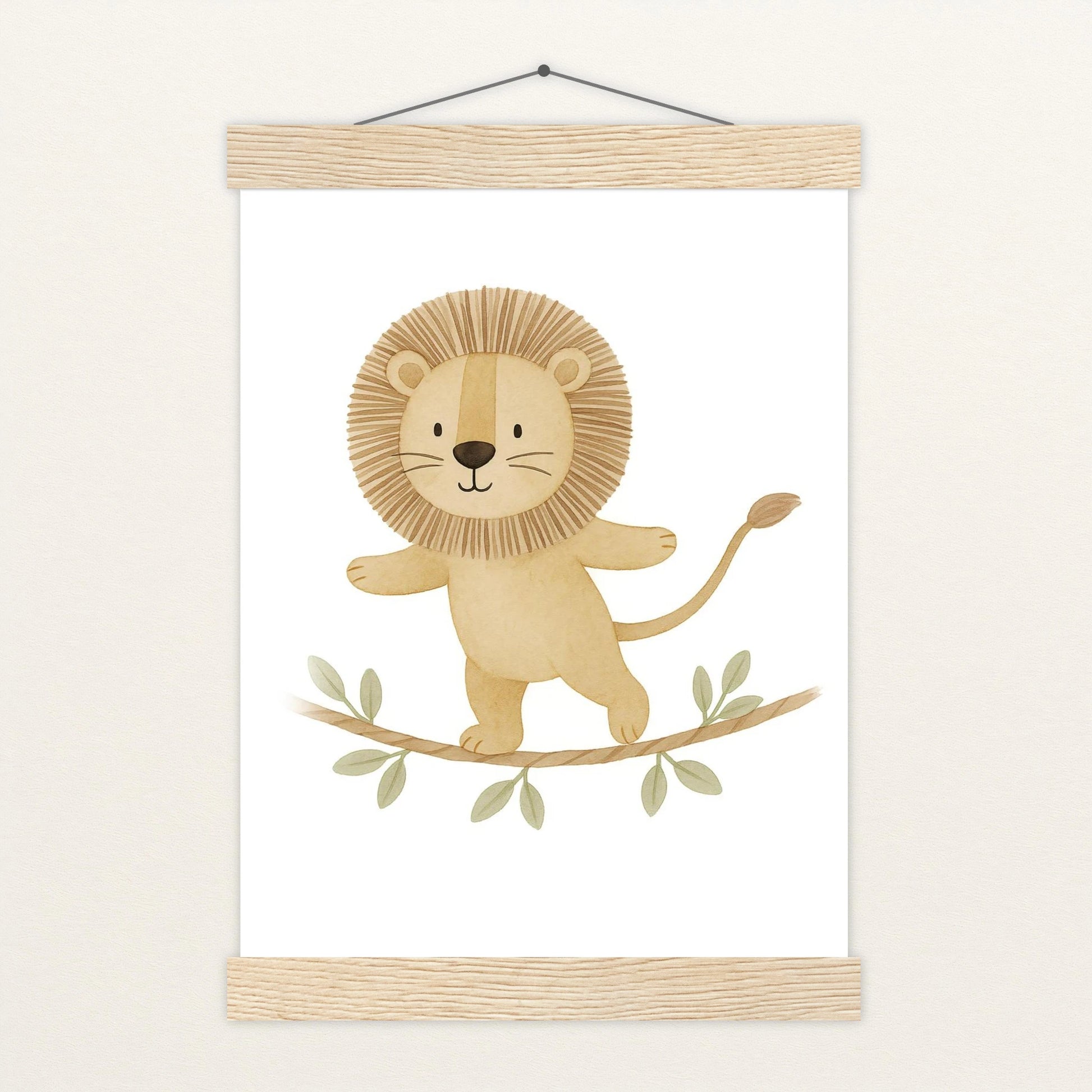 Leo der Löwe - Motiv: "Seiltanz" Poster mit Leisten von tinylearner