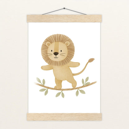 Leo der Löwe - Motiv: "Seiltanz" Poster mit Leisten von tinylearner