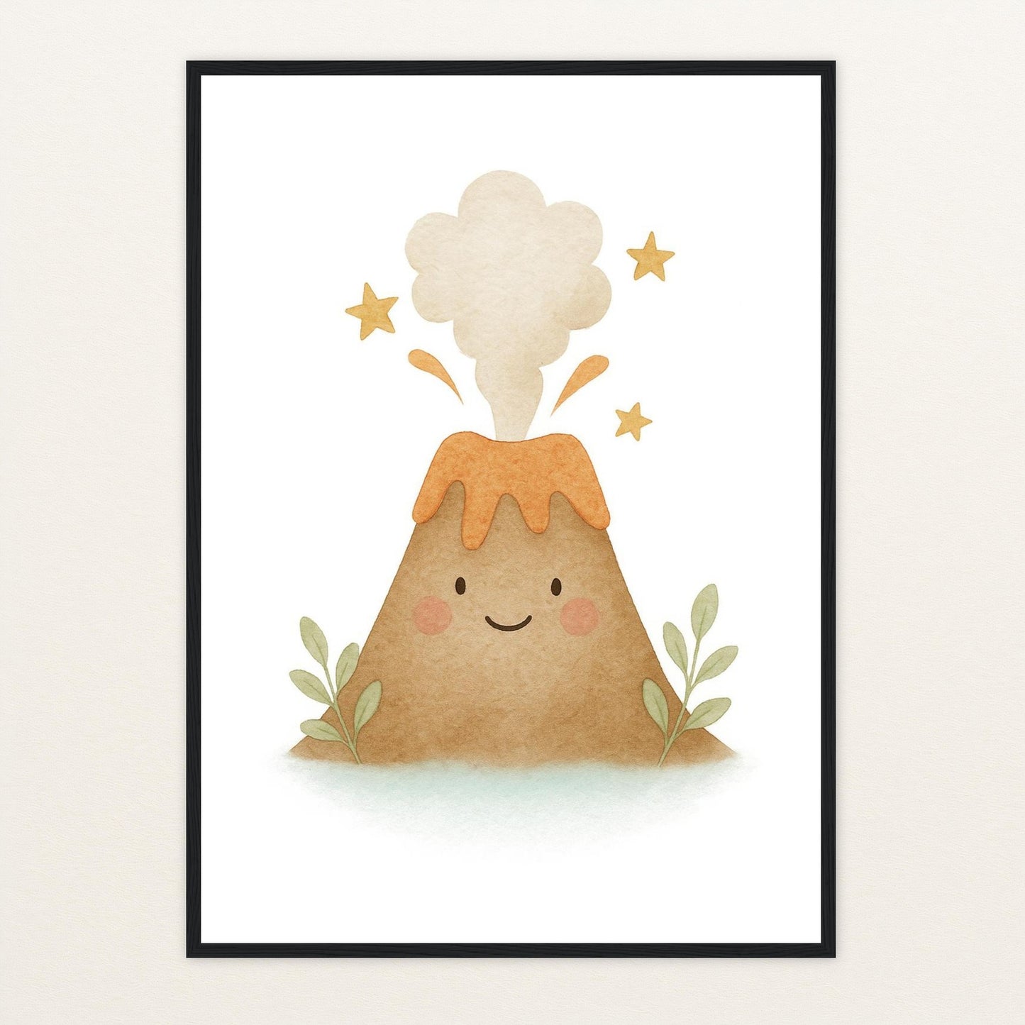 Vulkan Poster mit Holzrahmen von tinylearner