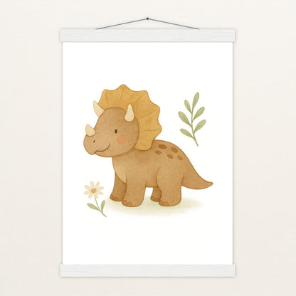 Dinosaurier Triceratops Poster mit Leisten von tinylearner