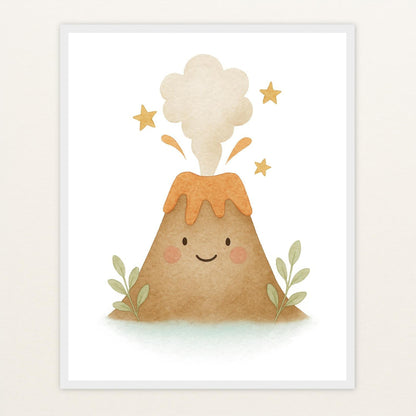 Vulkan Poster mit Holzrahmen von tinylearner