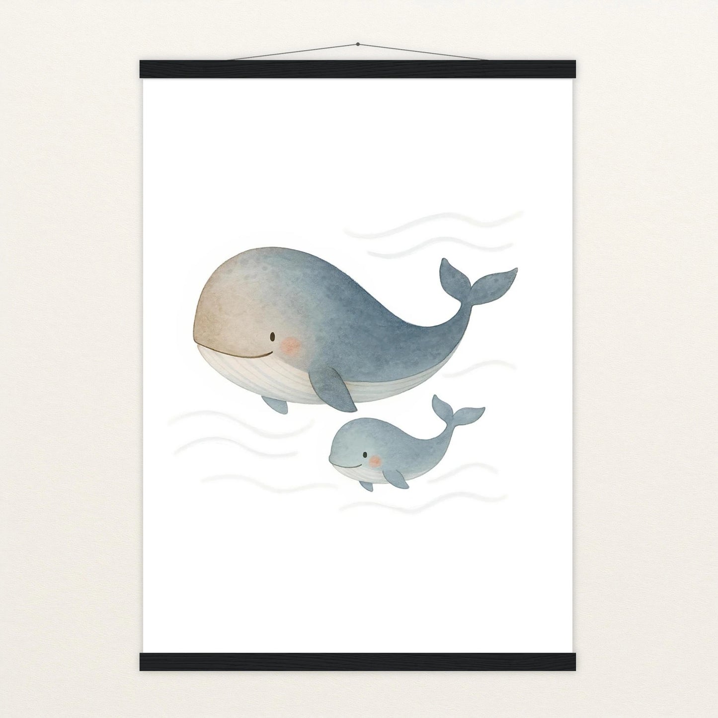 Willi der Wal - Motiv: "Familie" Poster mit Leisten von tinylearner