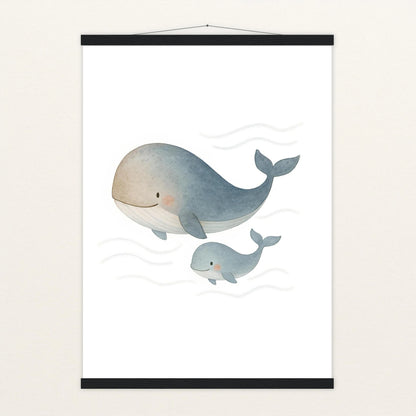 Willi der Wal - Motiv: "Familie" Poster mit Leisten von tinylearner