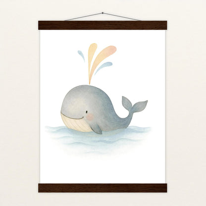 Willi der Wal - Motiv: "Freude" Poster mit Leisten von tinylearner