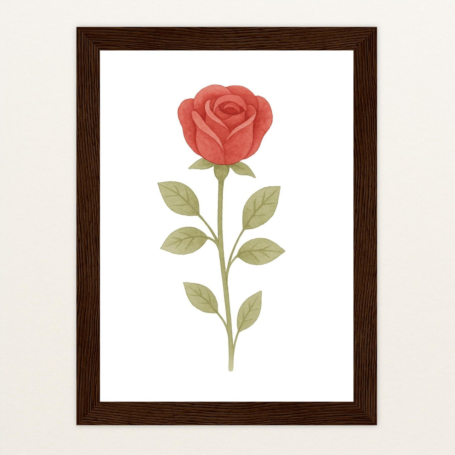 Rose Poster mit Holzrahmen von tinylearner