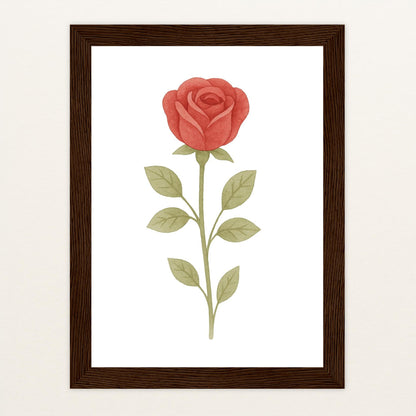 Rose Poster mit Holzrahmen von tinylearner