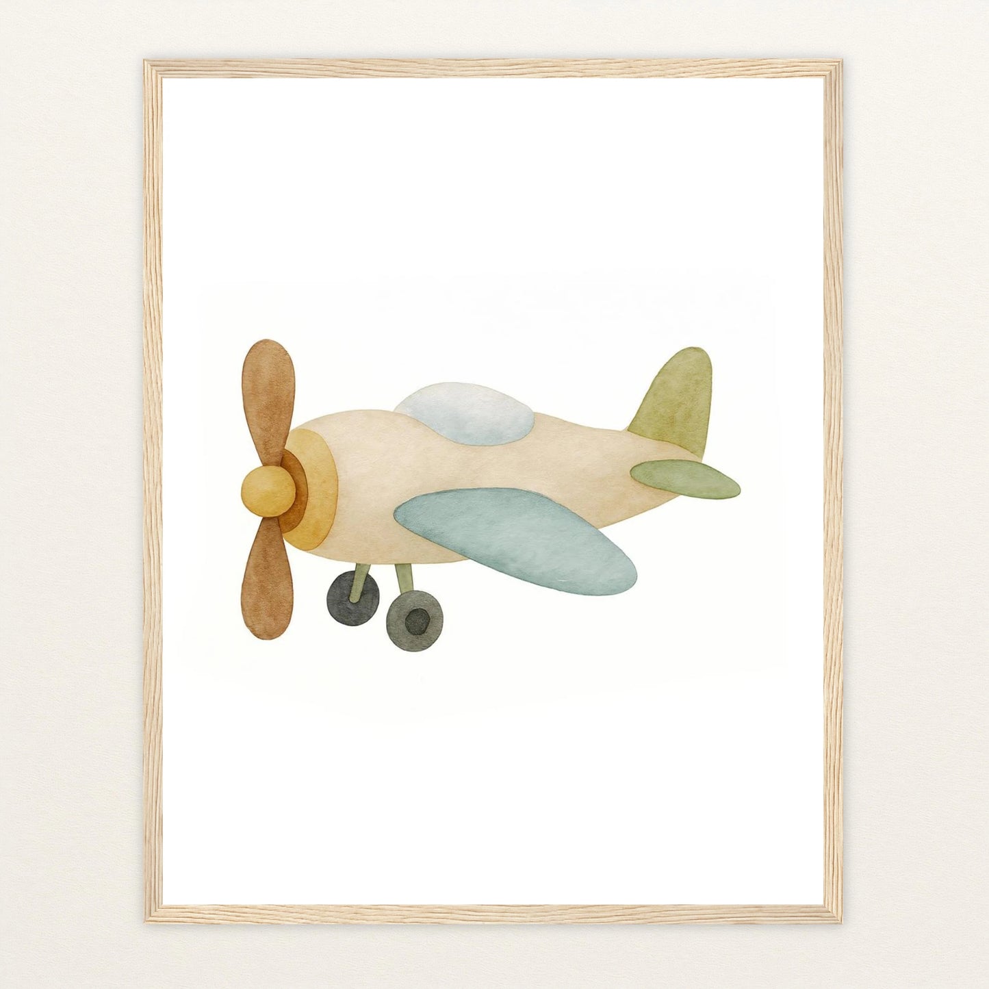 Propellerflugzeug Poster mit Holzrahmen von tinylearner