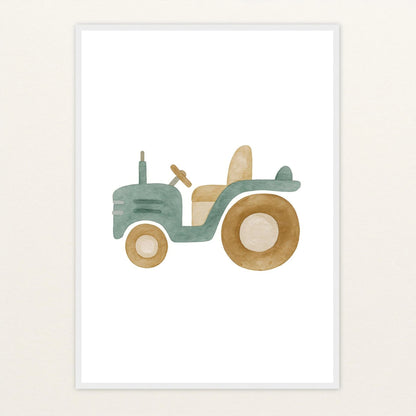 Traktor Poster mit Holzrahmen von tinylearner