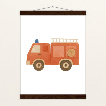 Feuerwehrauto Poster mit Leisten von tinylearner