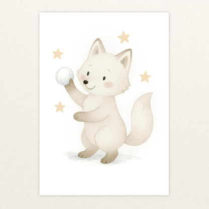 Pino der Polarfuchs - Motiv: "Schneeball" Poster von tinylearner