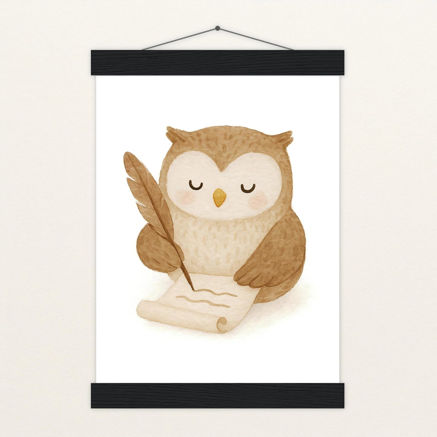 Emmi die Eule - Motiv: "Brief" Poster mit Leisten von tinylearner