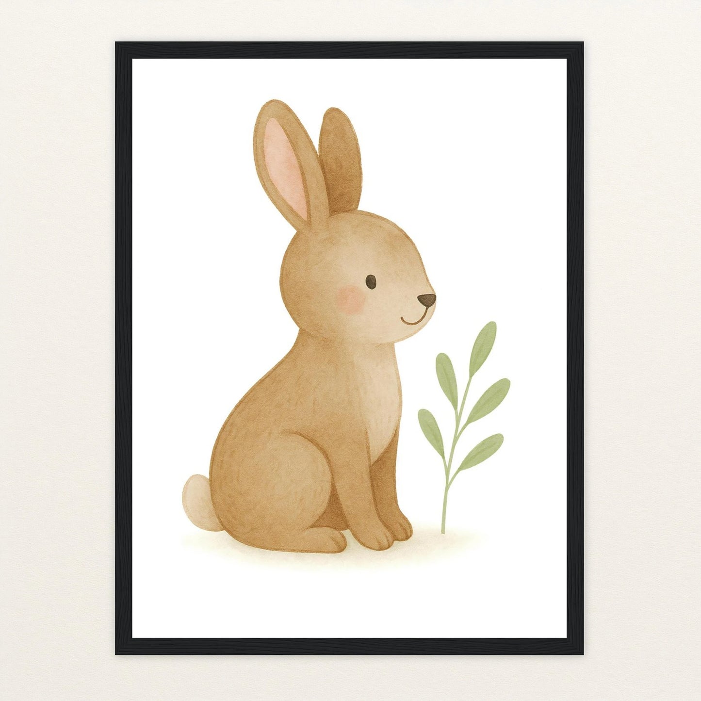 Holly der Hase Poster mit Holzrahmen von tinylearner