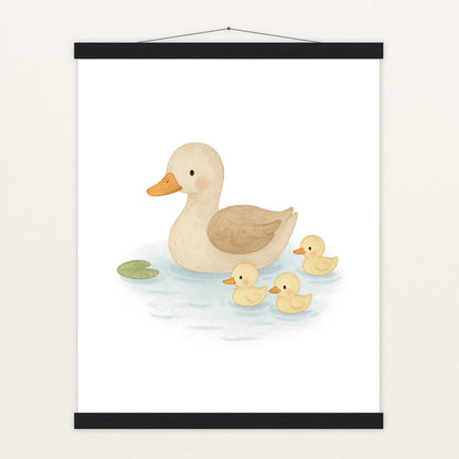 Gusi die Gans - Motiv: "Teich" Poster mit Leisten von tinylearner