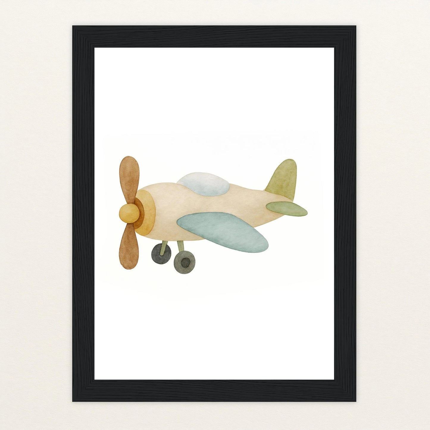 Propellerflugzeug Poster mit Holzrahmen von tinylearner