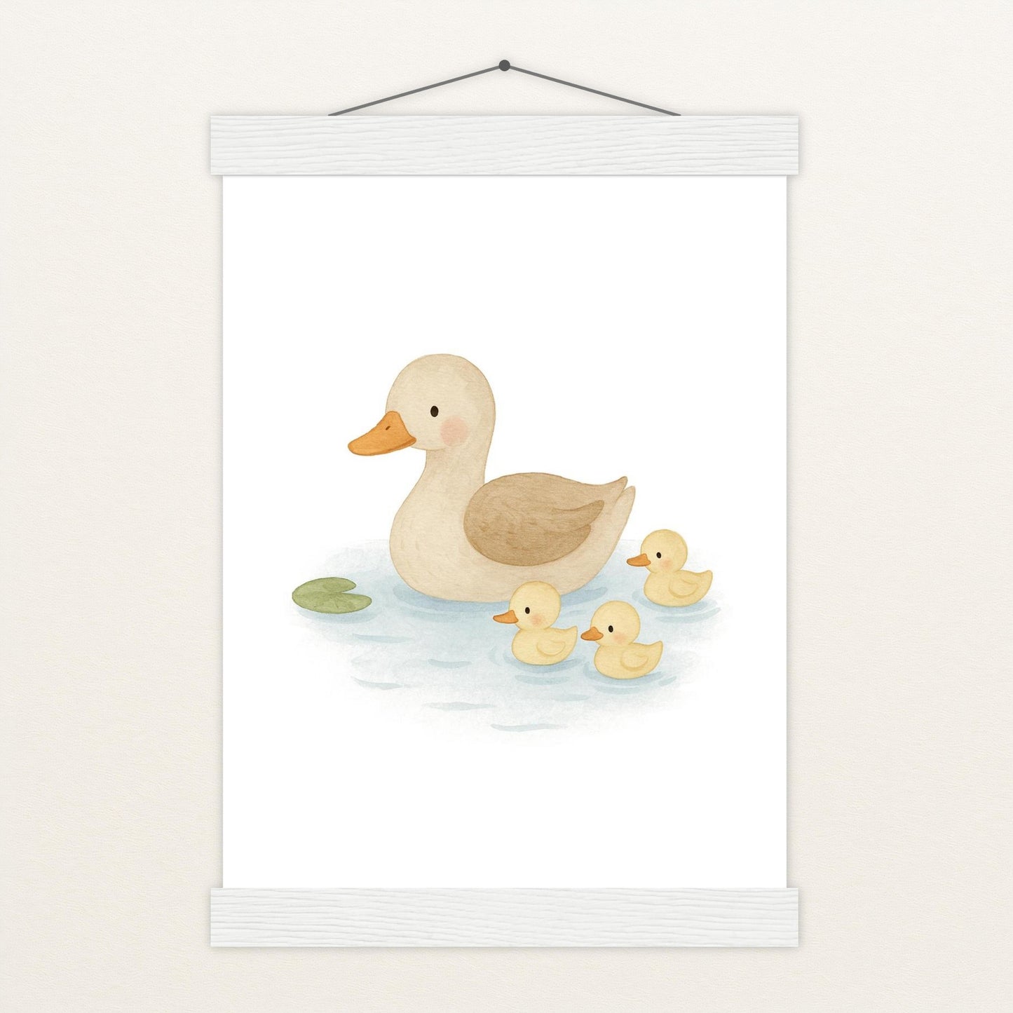 Gusi die Gans - Motiv: "Teich" Poster mit Leisten von tinylearner