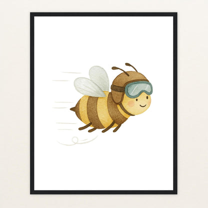 Bibi die Biene Poster mit Holzrahmen von tinylearner