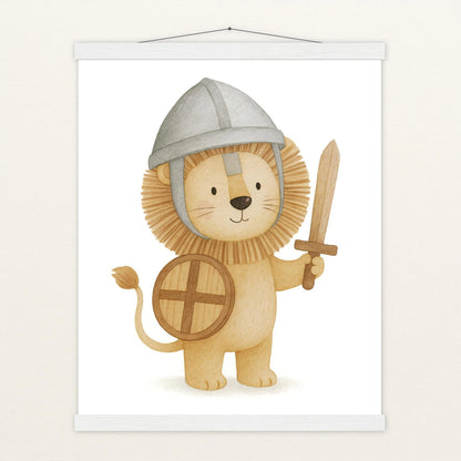 Leo der Löwe - Motiv: "Ritter" Poster mit Leisten von tinylearner