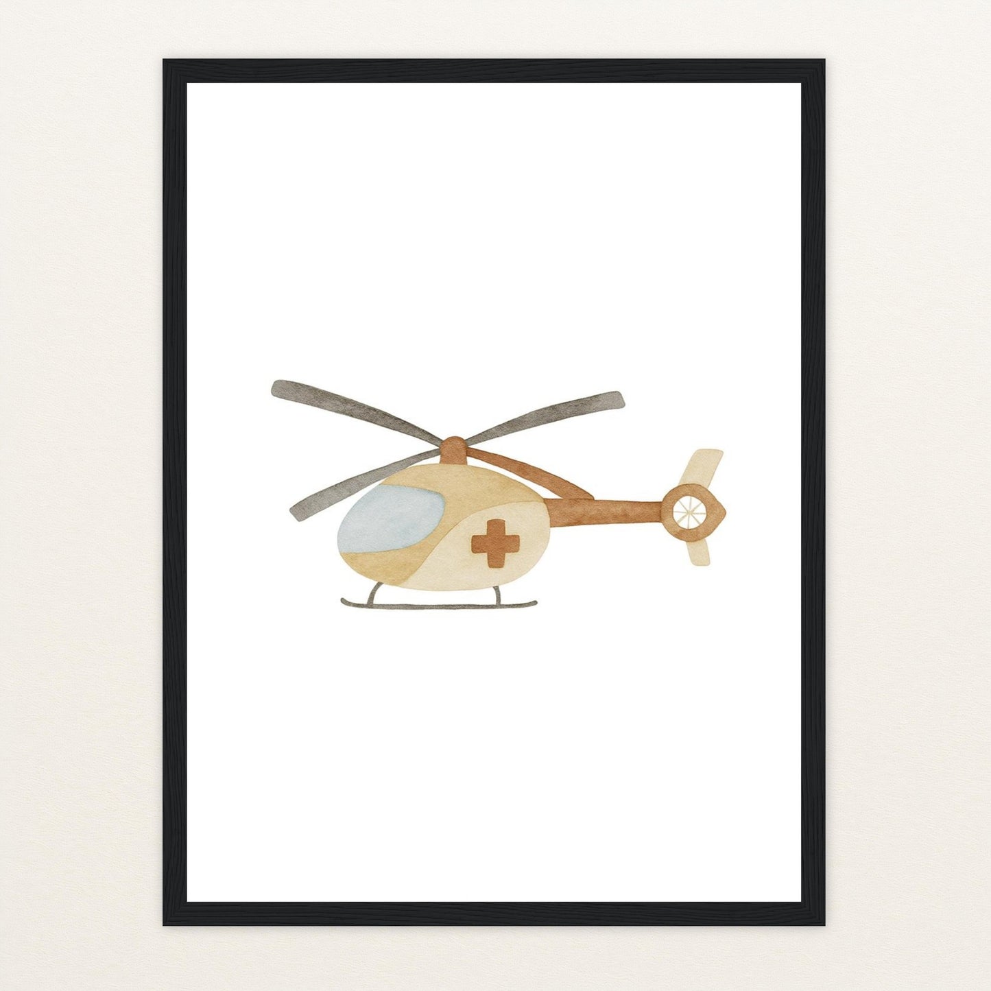 Rettungshubschrauber Poster mit Holzrahmen von tinylearner