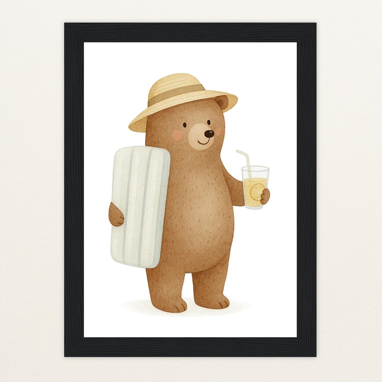 Balu der Bär - Motiv: "Strandtag" Poster mit Holzrahmen von tinylearner