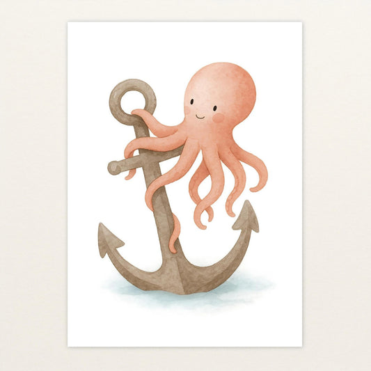 Tilli der Tintenfisch - Motiv: "Anker" Poster von tinylearner