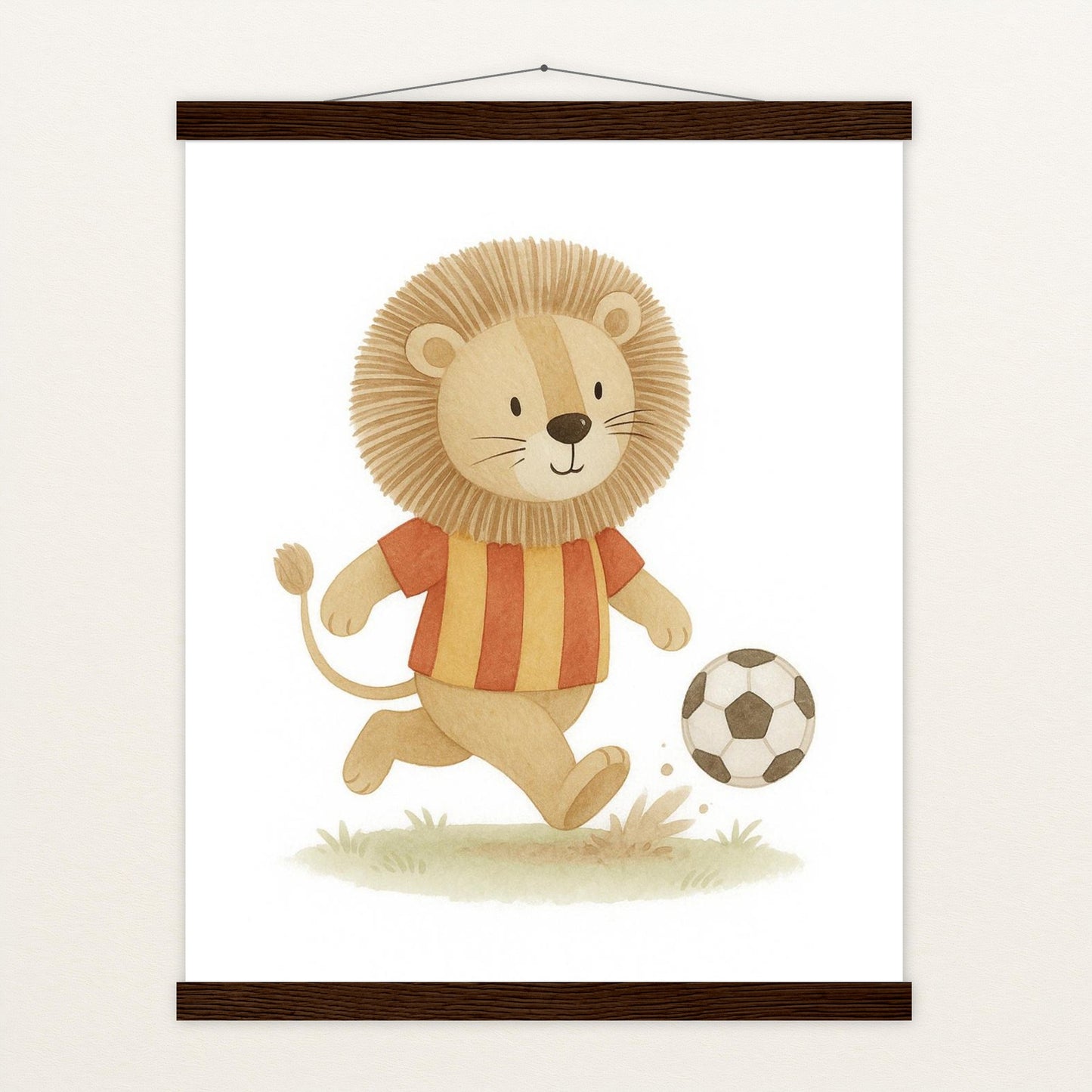 Leo der Löwe - Motiv: "Fußball" Poster mit Leisten von tinylearner