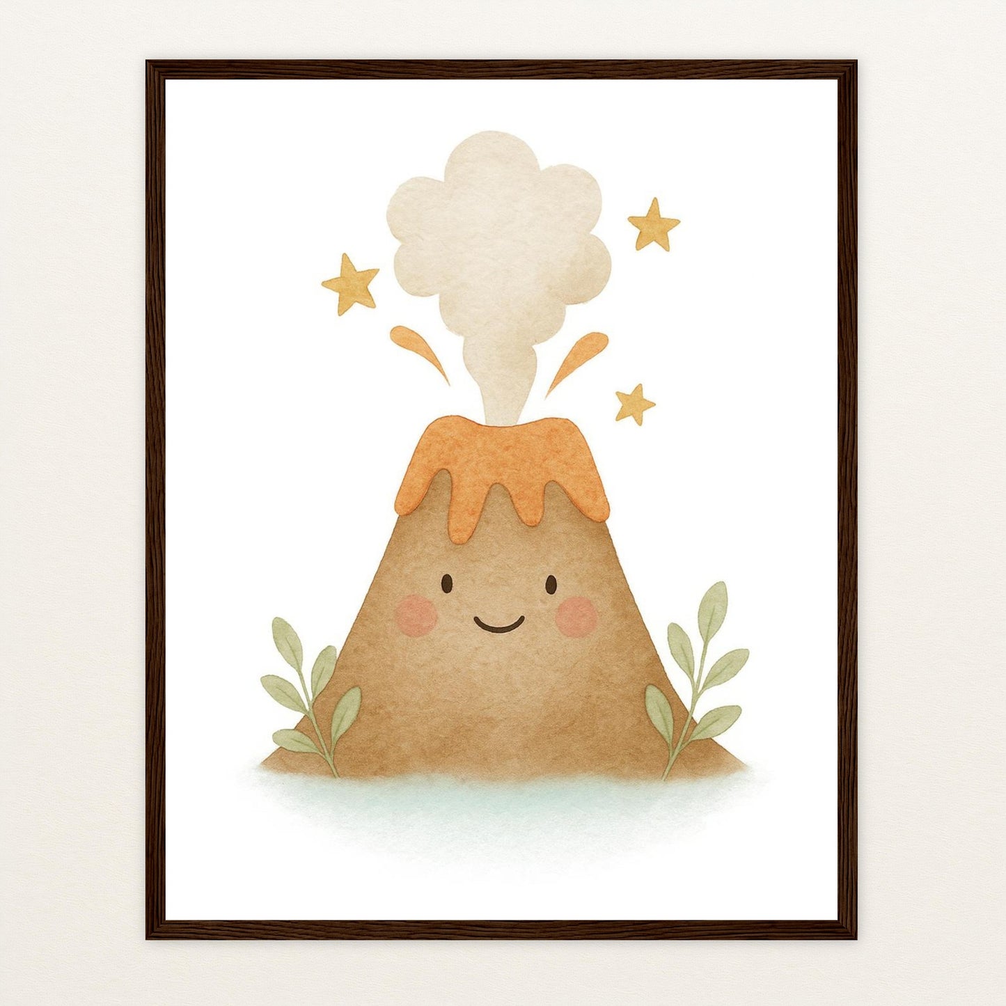 Vulkan Poster mit Holzrahmen von tinylearner