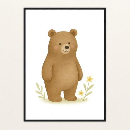 Balu der Bär Poster mit Holzrahmen von tinylearner