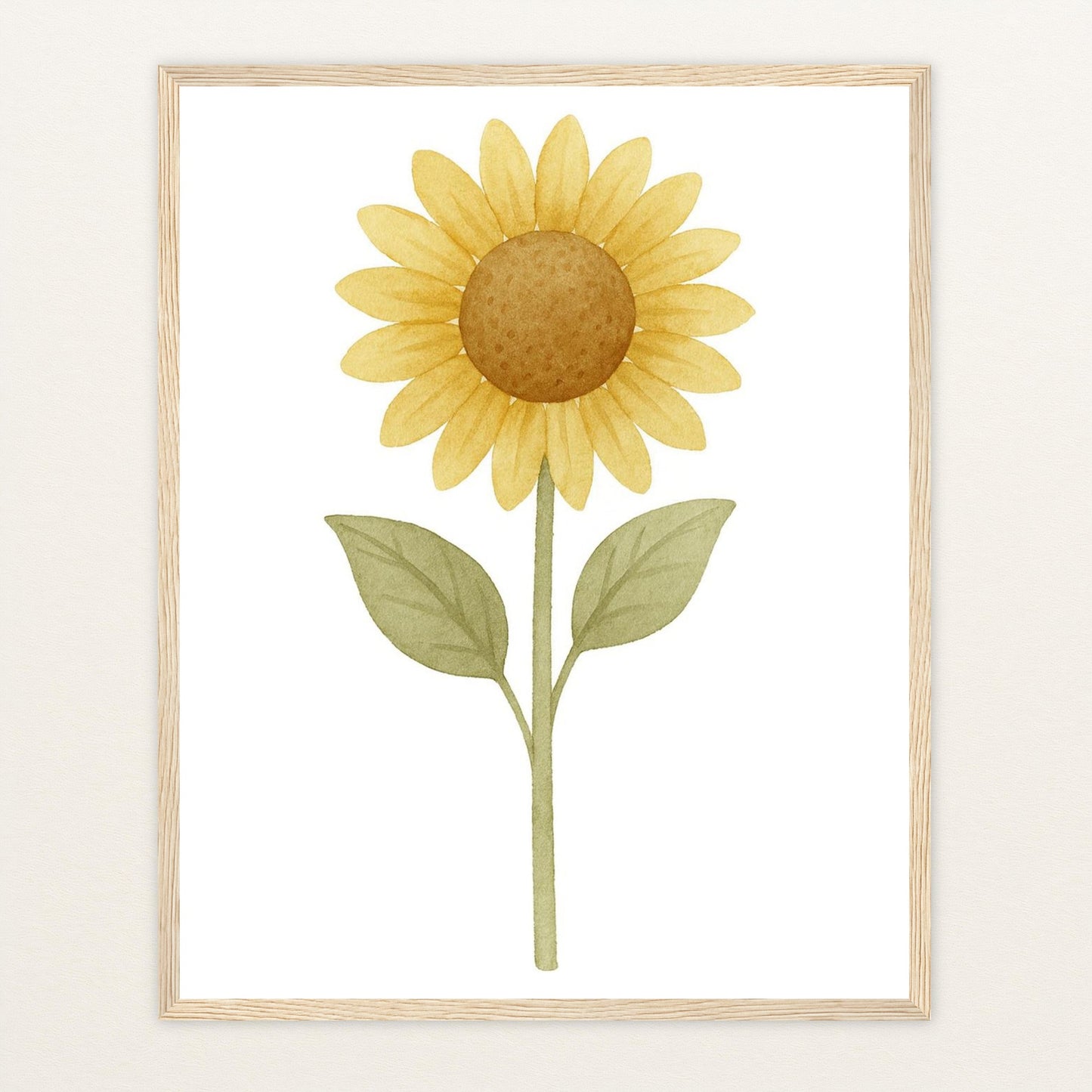 Sonnenblume Poster mit Holzrahmen von tinylearner