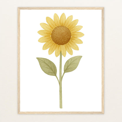 Sonnenblume Poster mit Holzrahmen von tinylearner