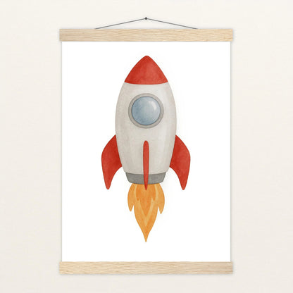 Rakete Poster mit Leisten von tinylearner