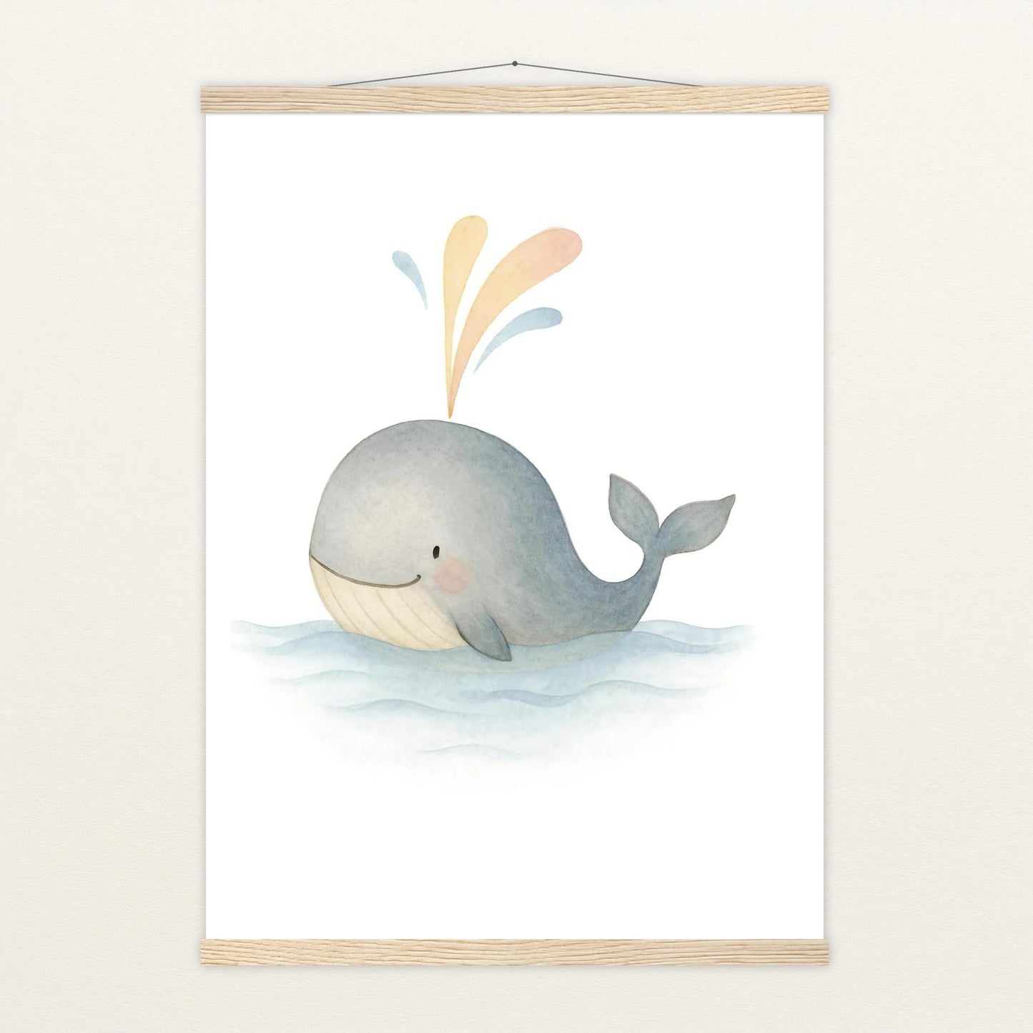 Willi der Wal - Motiv: "Freude" Poster mit Leisten von tinylearner