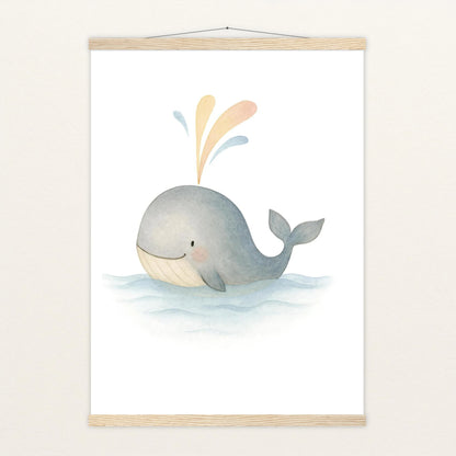 Willi der Wal - Motiv: "Freude" Poster mit Leisten von tinylearner