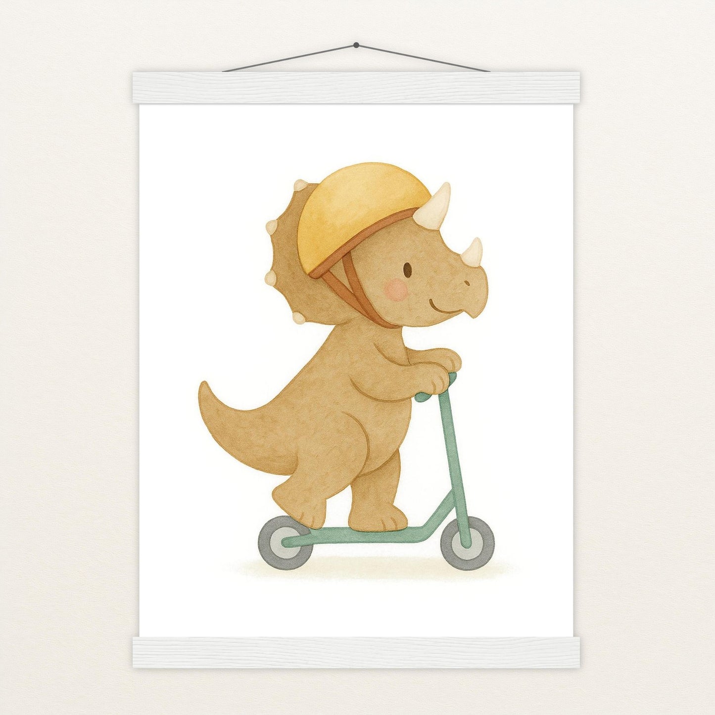Dinosaurier Triceratops - Motiv: "Roller" Poster mit Leisten von tinylearner
