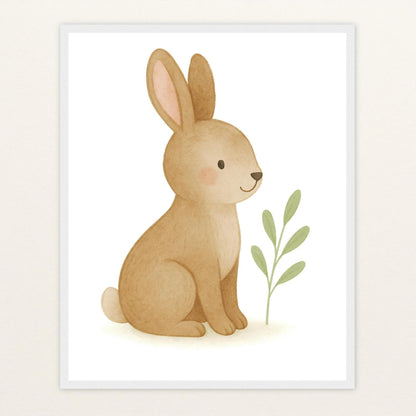Holly der Hase Poster mit Holzrahmen von tinylearner