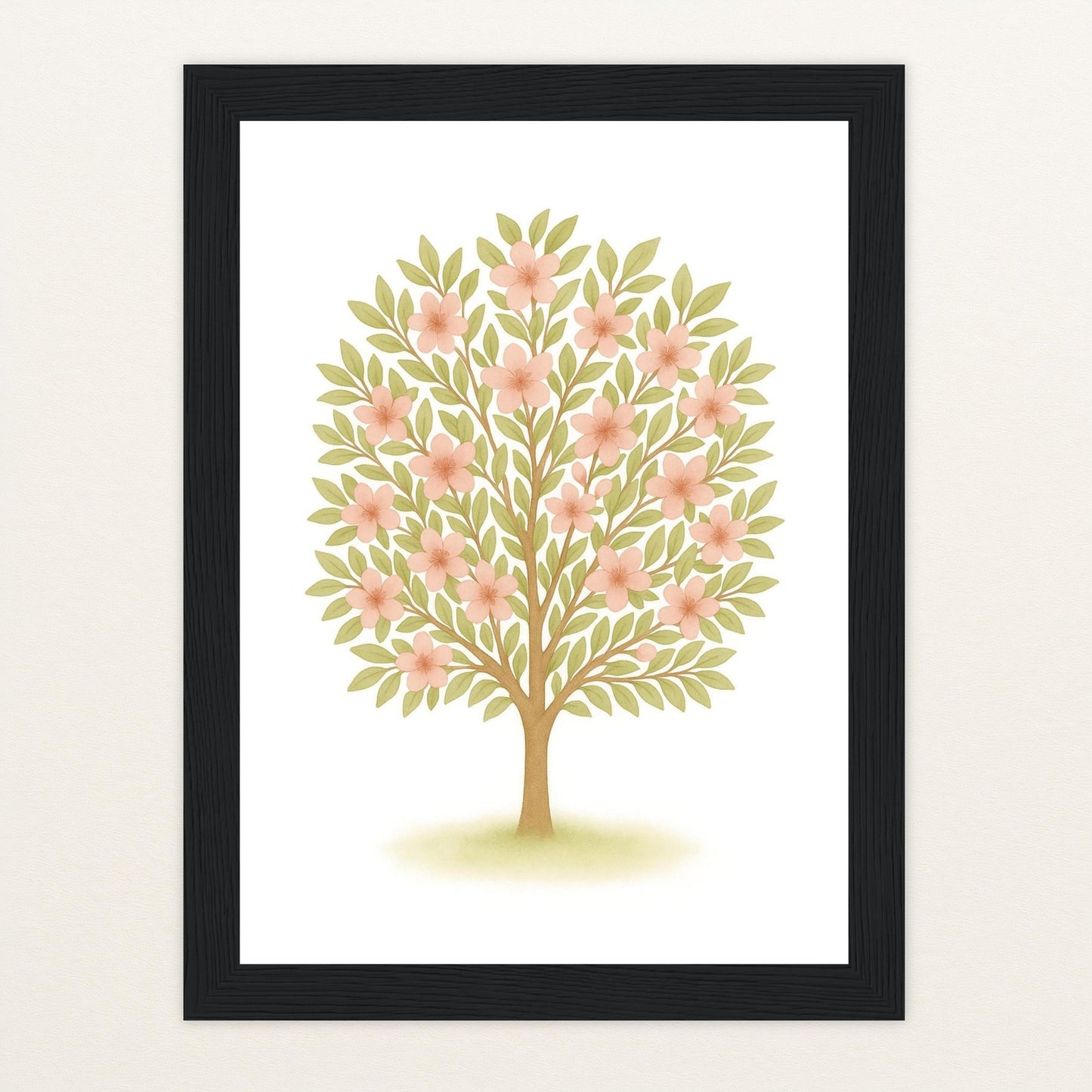 Kirschbaum Poster mit Holzrahmen von tinylearner