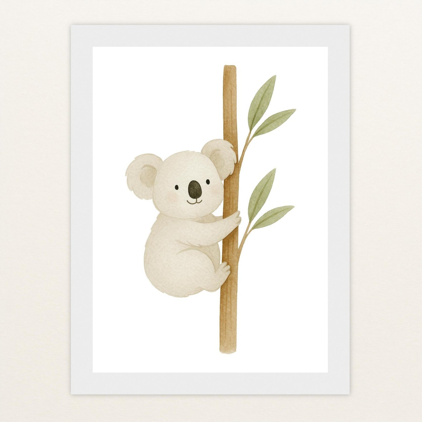 Kori der Koala Poster mit Holzrahmen von tinylearner