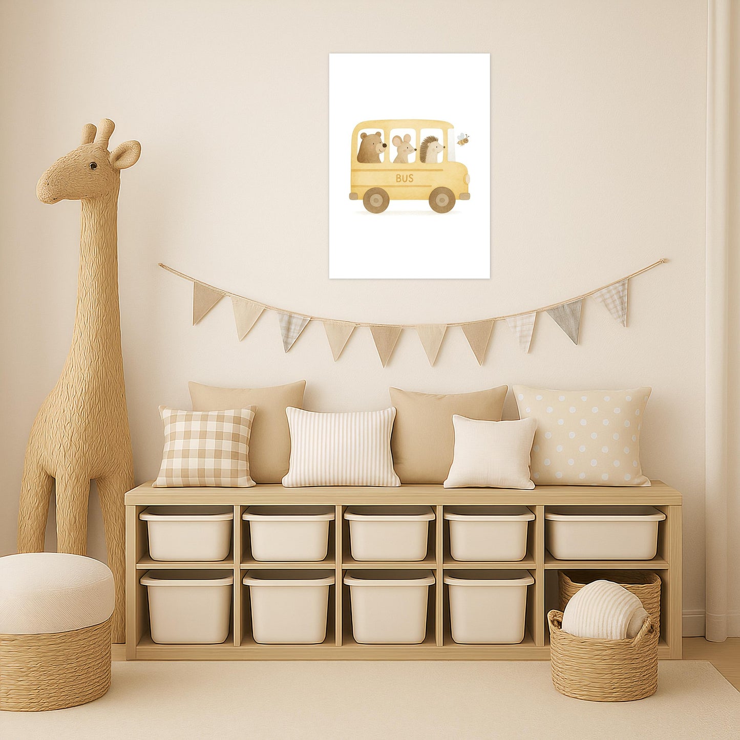 Tierfreunde - Motiv: "Schulbus" Poster von tinylearner