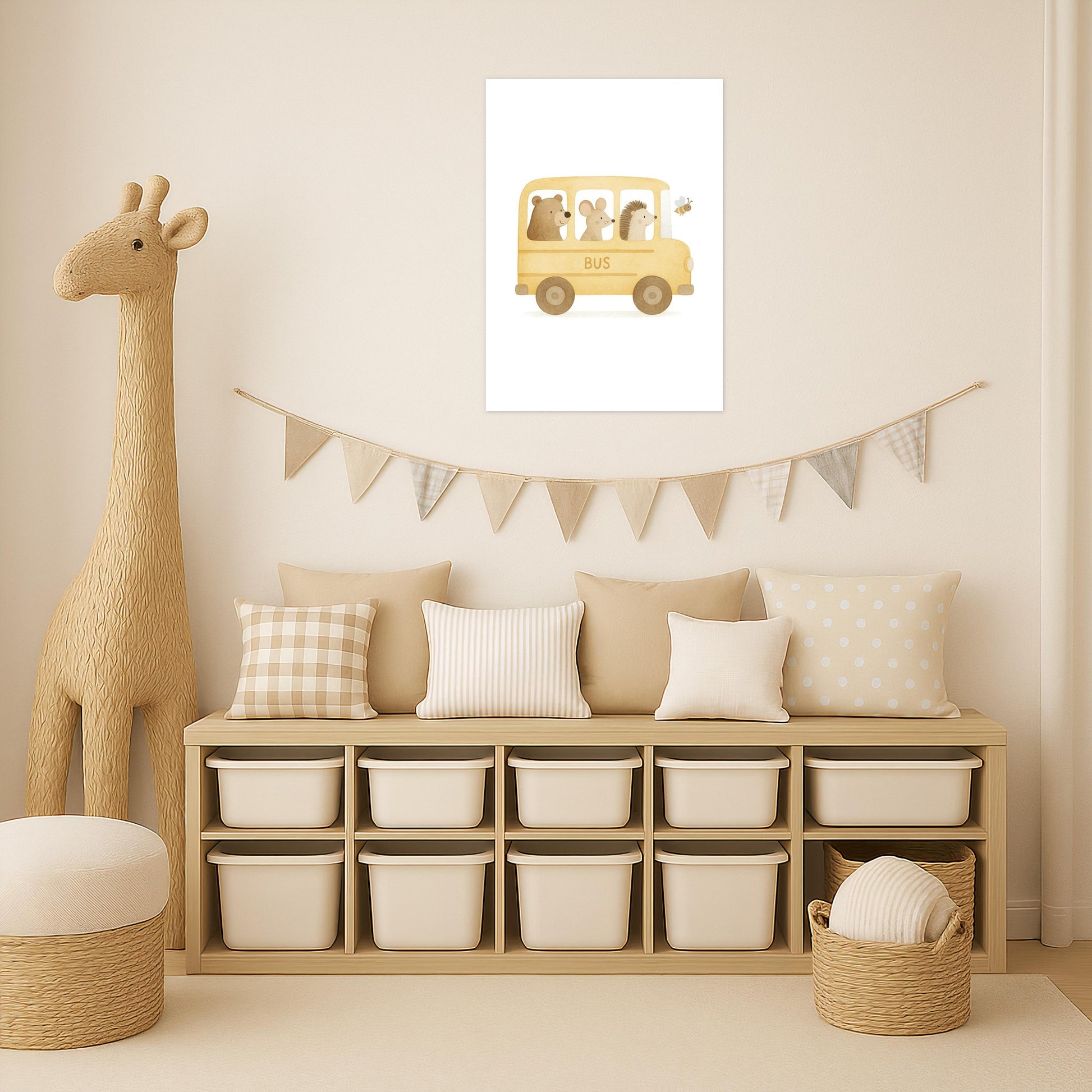 Tierfreunde - Motiv: "Schulbus" Poster von tinylearner