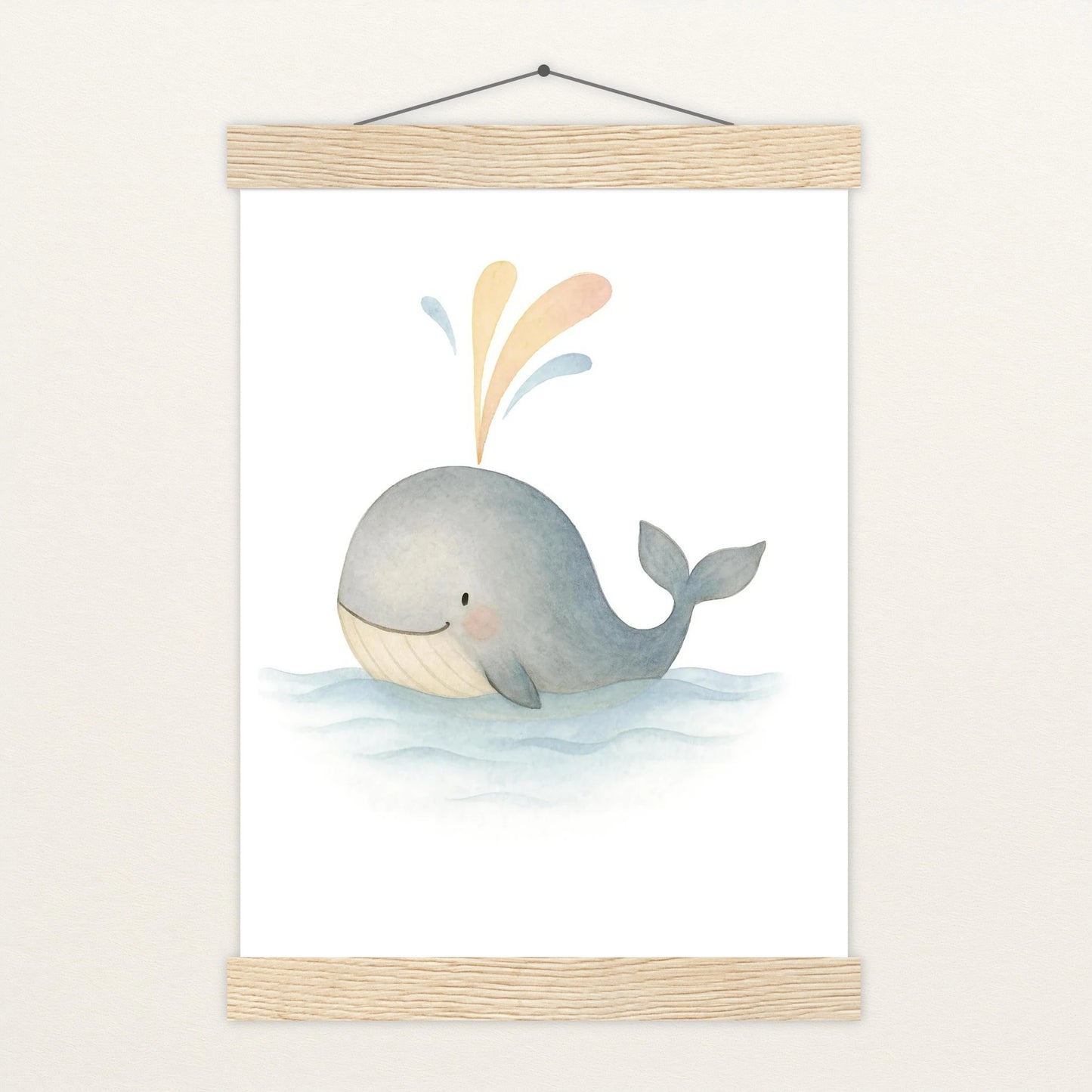 Willi der Wal - Motiv: "Freude" Poster mit Leisten von tinylearner